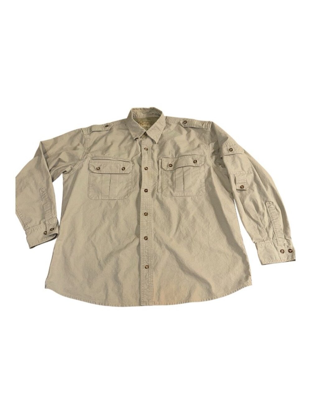 Cabelas Safari Series Shirt Mens Large Button Pockets Explorer Hunting Outdoors